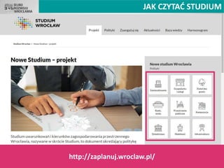http://zaplanuj.wroclaw.pl/
JAK CZYTAĆ STUDIUM
 