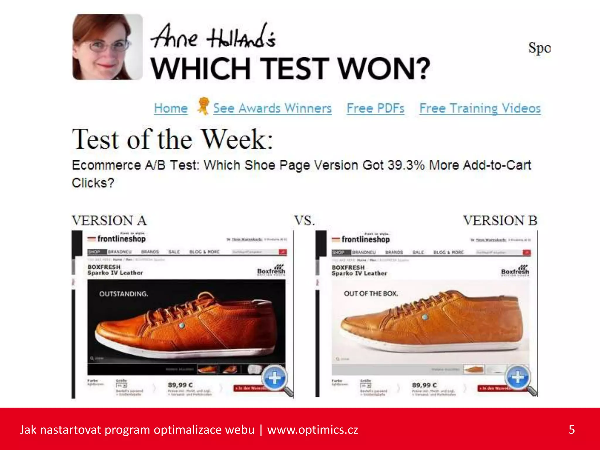 Jak nastartovat program optimalizace webu | www.optimics.cz 5
 