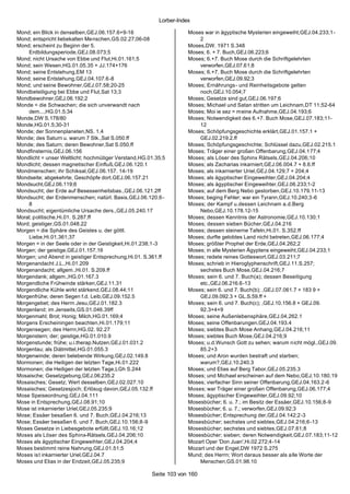 Lorber-Index

Mond; ein Blick in denselben,GEJ.06.157.6+9-16                      Moses war in ägyptische Mysterien eingeweiht,GEJ.04.233;1-
Mond; entspricht liebekalten Menschen,GS.02.27;06-08                    2
Mond; erscheint zu Beginn der 5.                                    Moses,DW. 1971 S.348
    Erdbildungsperiode,GEJ.08.073;5                                 Moses; 6. + 7. Buch,GEJ.06.223;6
Mond; nicht Ursache von Ebbe und Flut,Hi.01.161;5                   Moses; 6.+7. Buch Mose durch die Schriftgelehrten
Mond; sein Wesen,HG.01.05.35 + JJ.174+176                               verworfen,GEJ.07.61;8
Mond; seine Entstehung,EM 13                                        Moses; 6.+7. Buch Mose durch die Schriftgelehrten
Mond; seine Entstehung,GEJ.04.107.6-8                                   verworfen,GEJ.09.92;3
Mond; und seine Bewohner,GEJ.07.58;20-25                            Moses; Ernährungs - und Reinheitsgebote gelten
Mondbeteiligung bei Ebbe und Flut,Sat 13;3                              noch,GEJ.10.054;7
Mondbewohner,GEJ.06.192;2                                           Moses; Gesetze sind gut,GEJ.06.197;6
Monde = die Schwachen; die sich unverwandt nach                     Moses; Michael und Satan stritten um Leichnam,DT 11;52-64
    dem...,HG.01.5;34                                               Moses; Moi ie sez = meine Aufnahme,GEJ.04.193;6
Monde,DW S.178/80                                                   Moses; Notwendigkeit des 6.+7. Buch Mose,GEJ.07.183;11-
Monde,HG.01.5;30-31                                                     12
Monde; der Sonnenplaneten,NS. 1.4                                   Moses; Schöpfungsgeschichte erklärt,GEJ.01.157.1 +
Monde; des Saturn u. warum 7 Stk.,Sat S.050.ff                          GEJ.02.219.2.ff
Monde; des Saturn; deren Bewohner,Sat S.050.ff                      Moses; Schöpfungsgeschichte; Schlüssel dazu,GEJ.02.215.1
Mondfinsternis,GEJ.06.156                                           Moses; Träger einer großen Offenbarung,GEJ.04.177;4
Mondlicht = unser Weltlicht; hochmütiger Verstand,HG.01.35;5        Moses; als Löser des Sphinx Rätsels,GEJ.04.206;10
Mondlicht; dessen magnetischer Einfluß,GEJ.06.120.1                 Moses; als Zacharias inkarniert,GEJ.06.004.7 + 8.6.ff
Mondmenschen; ihr Schiksal,GEJ.06.157. 14-19                        Moses; als inkarnierter Uriel,GEJ.04.129;7 + 204;4
Mondseite; abgekehrte; Geschöpfe dort,GEJ.06.157.21                 Moses; als ägyptischer Eingeweihter,GEJ.04.204;4
Mondsucht,GEJ.06.119;6                                              Moses; als ägyptischer Eingeweihter,GEJ.06.233;1-2
Mondsucht; der Erde auf Besessenheitsbas.,GEJ.06.121.2ff            Moses; auf dem Berg Nebo gestorben,GEJ.10.179.11-13
Mondsucht; der Erdenmenschen; natürl. Basis,GEJ.06.120.6-           Moses; beging Fehler; war ein Tyrann,GEJ.10.240;3-6
    8                                                               Moses; der Kampf u.dessen Leichnam a.d.Berg
Mondsucht; eigentümliche Ursache ders.,GEJ.05.240.17                    Nebo,GEJ.10.178.12-15
Moral; politische,Hi.01. S.287.ff                                   Moses; dessen Kenntnis der Astronomie,GEJ.10.130;1
Mord; geistiger,GS.01.048.22                                        Moses; dessen sieben Bücher,GEJ.04.216
Morgen = die Sphäre des Geistes u. der göttl.                       Moses; dessen steinerne Tafeln,Hi.01. S.352.ff
    Liebe,Hi.01.361;37                                              Moses; durfte gelobtes Land nicht betreten,GEJ.06.177;4
Morgen = in der Seele oder in der Geistigkeit,Hi.01.238;1-3         Moses; größter Prophet der Erde,GEJ.04.262;2
Morgen; der geistige,GEJ.01.157.16                                  Moses; in alle Mysterien Ägyptens eingeweiht,GEJ.04.233;1
Morgen; und Abend in geistiger Entsprechung,Hi.01. S.361.ff         Moses; redete reines Gotteswort,GEJ.03.211;7
Morgenandacht J.L.,Hi.01.209                                        Moses; schrieb in Hieroglyphenschrift,GEJ.11.S.257;
Morgenandacht; allgem.,Hi.01. S.209.ff                                  sechstes Buch Mose,GEJ.04.216;7
Morgendank; allgem.,HG.01.167.3                                     Moses; sein 6. und 7. Buch(a); dessen Beseitigung
Morgendliche Frühwinde stärken,GEJ.11.31                                etc.,GEJ.06.216.6-13
Morgendliche Kühle wirkt stärkend,GEJ.08.44;11                      Moses; sein 6. und 7. Buch(b); ,GEJ.07.061.7 + 183 9 +
Morgenfrühe; deren Segen f.d. Leib,GEJ.09.152.5                         GEJ.09.092.3 + GL.S.59.ff +
Morgengebet; des Herrn Jesu,GEJ.01.182.3                            Moses; sein 6. und 7. Buch(c); ,GEJ.10.156.8 + GEJ.09.
Morgenland; im Jenseits,GS.01.046.39ff                                  92.3+4+9
Morgenmahl; Brot; Honig; Milch,HG.01.169;4                          Moses; seine Außenlebensphäre,GEJ.04.262.1
Morgens Erscheiningen beachten,Hi.01.179;11                         Moses; seine Offenbarungen,GEJ.04.193.4
Morgensegen; des Herrn,HG.02. 92.27                                 Moses; siebtes Buch Mose Anhang,GEJ.04.216;11
Morgenstern; der; geistige,HG.01.010.9                              Moses; siebtes Buch Mose,GEJ.04.216;9
Morgenstunde; frühe; u.i.therap.Nutzen,GEJ.01.031.2                 Moses; u.d.Wunsch Gott zu sehen; warum nicht mögl.,GEJ.09.
Morgentau; als Diätmittel,HG.01.055.3                                   85.2+3
Morgenwinde; deren belebende Wirkung,GEJ.02.149.8                   Moses; und Aron wurden bestraft und starben;
Mormonen; die Heiligen der letzten Tage,Hi.01.222                       warum?,GEJ.10.240.3
Mormonen; die Heiligen der letzten Tage,LGh S.244                   Moses; und Elias auf Berg Tabor,GEJ.05.235.3
Mosaische; Gesetzgebung,GEJ.06.235.2                                Moses; und Michael erscheinen auf dem Nebo,GEJ.10.180.19
Mosaisches; Gesetz; Wert desselben,GEJ.02.027.10                    Moses; vierfacher Sinn seiner Offenbarung,GEJ.04.163.2-6
Mosaisches; Gesetzesjoch; Erlösug davon,GEJ.05.132.ff               Moses; war Träger einer großen Offenbarung,GEJ.06.177;4
Mose Speiseordnung,GEJ.04.111                                       Moses; ägyptischer Eingeweihter,GEJ.09.92;10
Mose in Entsprechung,GEJ.08.91;10                                   Mosesbücher; 6. u. 7.; im Besitz der Essäer,GEJ.10.156;8-9
Mose ist inkarnierter Uriel,GEJ.05.235;9                            Mosesbücher; 6. u. 7.; verworfen,GEJ.09.92;3
Mose; Essäer besaßen 6. und 7. Buch,GEJ.04.216;13                   Mosesbücher; Entsprechung der,GEJ.04.142;2-3
Mose; Essäer besaßen 6. und 7. Buch,GEJ.10.156;8-9                  Mosesbücher; sechstes und siebtes,GEJ.04.216;6 -13
Moses Gesetze in Liebesgebote erfüllt,GEJ.10.16;12                  Mosesbücher; sechstes und siebtes,GEJ.07.61;8
Moses als Löser des Sphinx-Rätsels,GEJ.04.206;10                    Mosesbücher; sieben; deren Notwendigkeit,GEJ.07.183;11-12
Moses als ägyptischer Eingeweihter,GEJ.04.204;4                     Mozart Oper 'Don Juan',Hi.02.272;4-14
Moses bestimmt reine Nahrung,GEJ.01.51;5                            Mozart und der Engel,DW 1972 S.275
Moses is t inkarnierter Uriel,GEJ.04.7                              Mund; des Herrn; Wort daraus besser als a lle Worte der
Moses und Elias in der Endzeit,GEJ.05.235;9                             Menschen,GS.01.98.10

                                                      Seite 103 von 160
 