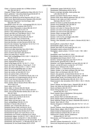 Lorber-Index

Cäsar; u.Cyrenius werden als n.d.Willen d.Herrn                         Dankbarkeit; gegen Gott,HG.02.119.16
     bez.,GEJ.04.104.13                                                 Dankbarkeit; übertriebene,HG.02. 55.14
Cäsarea; Philippi; Stadt a.galiläischen Meer,GEJ.02.174.13              Danke; je weniger derselbe; desto größer der
Dach; goldenes = das erleuchtete Haupt,HG.02.247;13                          Lohn,GEJ.04.227;16
Daheim; himmlisches; ,Hi.02. S.171.ff                                   Danken aus freiem Herzen,HG.01.140;4-6
Dalai-Lama; Bedeutung seines Namens,GEJ.07.104.1                        Danken heißt Jesus allezeit gedenken,GEJ.02.157;6
Dalai-Lama; Beschreibung seiner Residenz,GEJ.05.29.ff                   Danken in der Liebe zum Herrn und zum
Damaszener; Pergament; durchsichtiges; statt                                 Nächsten,GEJ.03.112;3 ff
     Glas,GEJ.08.118.1                                                  Danken ist keine zu große Kunst,GEJ.08.119;4
Dampfkraft; schon 30 n.Chr. vorhergesagt,GEJ.03. 33.2+3                 Danken ohne Gebärden,GEJ.09.208;12
Daniel ist geistig zu verstehen,GEJ.03.97;4                             Danken und Bitten,BM 178-179
Daniel; dessen Biographie d.Jesus,GEJ.06.101.ff                         Danken und Loben im Herzen,GEJ.04.154;8
Daniel; dessen Geist,GS.01.015.1.ff                                     Danken und nicht murren,GEJ.08.140;4-7
Daniel; in der Löwengrube,GEJ.04.218.4.ff                               Danken und nicht murren,GEJ.09.62;3
Daniel; sein Bild vom 'Gott Mäusin',GS.01. 73.6                         Danken; Bitten ist besser,BM 179
Daniel; über die Auferstehung,GL. S.421                                 Danken; im Herzen,GEJ.02. 62.1
Dank Ihm aus vollem Herzen,GEJ.04.192;17                                Danken; nicht murren und klagen,GEJ.08.8
Dank dem Feinde,Vater und Kind S.89                                     Danken; von diesem,BM.176.ff
Dank des Herzens; nicht des Wortes,GEJ.11.11                            Danken; über dasselbe; stumm oder m. Worten,HG.02.184.1 -
Dank des Mundes und des Herzens,HG.02.184                                    17
Dank für den düsteren Tag,Psalmen 10;13+19;11-12                        Dankespflicht; unsere,HG.01.152.20
Dank im Herzen,HG.02.184;6-15                                           Dankestadel; allgem.,HG.01.140.2
Dank ist die Liebe,Hi.02.50;1                                           Danket; dem Herrn für die Gnade,GEJ.03. 3.12
Dank ist ein alles liebendes Herz,GS.01.98;4                            Dankgebet Jakob Lorbers,Hi.02.49
Dank nach Umwandlung,Psalmen 7                                          Dankgebet; Jakob Lorbers; 1.Hi,Hi.01. S.23 + 195 + 295 +
Dank und Ehre dem Herrn,GEJ.08.50;13                                         407.ff
Dank und Liebe,HG.01.140;4 ff                                           Dankgebet; nach Tisch,GEJ.01.105.6
Dank; Gott; wohlgefälliger,Hi.02. S.50.1 + HG.02.12 +                   Dankgebete Jakob Lorbers,Hi.01.23+195+295+407
     GEJ.03.112.3.ff                                                    Dankgebete beim Essen,HG.01.17;21
Dank; allerwohlgefälligster,GEJ.03.112;3                                Danklos; bedeutet segenslos sein,HG.01.073.14
Dank; angenehmer,Hi.02.50;1                                             Dankursache; gerechte,HG.01.084.19
Dank; bringt Segen,HG.02.118.16+17 + 119.4                              Darlehen; vom Geben desselben und wie!,GEJ.04. 98.1.ff
Dank; dem Herrn für Speis u.Trank,Hg.01. 17.21                          Darwin; und die NO durch J.Lorber,GL. S.71+74.ff
Dank; dem Herrn,GEJ.02.037.1 + 103.7 + 104.8                            Darwinismus; höherer(?),Nz. S.80.ff
Dank; der Gott wohlgefällige,GEJ.10.126.4                               Dasein; Gottes u. s. Erforschung,GS.02.075.10
Dank; der beste; dem Herrn,GEJ.06. 91.6                                 Dasein; Gottes; in der Natur erwiesen,GEJ.08.176.5
Dank; der rechte; an Gott,GEJ.03.112.4                                  Dasein; Sein und Nichtsein,GEJ.09.176;10
Dank; der wahre,Vater und Kind S.25                                     Dasein; das gesamte; ist beschränkt,HG.02.121.19
Dank; für Endliches u.Unendliches,HG.03. 38.11-15                       Dasein; geistiger Zweck u.dessen Ziel,Sat.043. + EM 69.ff
Dank; gerechter und angemessener,HG.02. 55.19                           Daseinsfrage; große; ihre Antwort,HG.02.126.17.ff
Dank; in der Demut d.Herzens,HG.02. 4.19                                Daseinszweck; des Menschen,GEJ.04. 24.3 + 55.1
Dank; keinen des Mundes,GEJ.10.126;5                                    Daseinszweck; über denselben,HG.01.054.3 + 80.3 + HG.03.
Dank; rechter; lebt im Herzen,HH.02.189.S.125. +                             12.3.ff
     HG.01.054.10.ff                                                    Datum; wahres; der Geburt Jesu v. Nazarth,GEJ.08. 86.3
Dank; reiner,HG.01.140.7                                                Dauer; der Zeiten der Erde,GEJ.08.100.8 + EM 55
Dank; stiller; im Herzen,GEJ.08.192;28                                  David und Salomo,GEJ.05.127;4
Dank; und Hingabe an den Herrn,HG.01.057.6+7                            David; König Israels; wo er seine Psalmen
Dank; und Lob des Mundes wertlos,GEJ.01.081.10 +                             schrieb,GEJ.08.118.?
     GEJ.02.154.8                                                       David; dessen Haus in Bethlehem; führung darin
Dank; vom übertriebenen,HG.02.55;12-22                                       d.d.Herrn,GEJ.08.121.?
Dank; wahrer Lob und,HG.01.54;10-15                                     David; dessen Wert vor Gott,GEJ.05.127.4
Dank; wahrer,GS.01.98;4                                                 David; dessen eigene Handschriften,GEJ.08.122.7
Dank; wofür und wie,Lwo S.169                                           David; leiblicher Urvater von Jesus v.Nazareth,GEJ.02.041.2
Dank; wohlgefälliger,HG.02.4;12-19                                      Davids; 'Sohn',GEJ.01.178.8
Dankbar im Herzen,GEJ.07.64;11                                          Davids; Königstum in Bethlehem,GEJ.08.118.7-9 + 121..5 +
Dankbar; sein; inneres,GEJ.09.214.13                                         123.1.ff
Dankbare Herzen,Vater und Kind S.19+21                                  Davids; Psalmen; deren Beurteilung d.d.Herrn,GEJ.05.127.4
Dankbarkeit auf gutem Grund,GEJ.03.59;6                                 Decke; Mosis; allgem.,GEJ.01.035.7
Dankbarkeit eines rechten Kindes,Hi.01.178;7                            Delphi-Orakel ist Satanswerk,GEJ.10.178;15
Dankbarkeit für Speis und Trank,HG.01.73;13                             Delphi-Orakel ist schlecht,GEJ.01.187;13-14
Dankbarkeit und Freude im Glauben,Hi.01.345;9                           Delphisches; Orakel; dessen didaktische
Dankbarkeit; allgem. (a),GEJ.01.130.7 + GEJ.03.191.11                        Schläue,GEJ.01.187.14.ff
Dankbarkeit; allgem. (b),Sat.031.4 + GEJ.03.059.6                       Demokratie; und Prüfungsschule der Erde; der Herr,HH.01.
Dankbarkeit; deren Verständnis auf der Sonne,NS. 35.34                       85.8-10
Dankbarkeit; des Herzens u. d. Mundes,HG.02.184.1-17                    Demokrit; dessen Atomlehre,GL. S.33.ff
Dankbarkeit; für die Gnade Gottes,HG.01.079.ff                          Demut als Hauptnahrung der Liebe,Ste 31;11

                                                       Seite 18 von 160
 