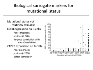 Final diagnosisMature B-cell lymphoid neoplasia, type B-CLLRai 0, Binet Aasymptomatic No autoimmune phenomenaIn an elderly patient (79-years old)No genetic information available