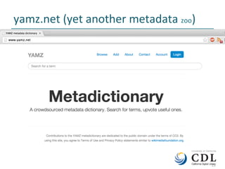 15	
yamz.net	(yet	another	metadata	zoo)	
	15	
 