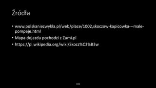 Źródła
• www.polskaniezwykla.pl/web/place/1002,skoczow-kapicowka---male-
pompeje.html
• Mapa dojazdu pochodzi z Zumi.pl
• https://pl.wikipedia.org/wiki/Skocz%C3%B3w
WSB
 