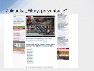 Zakładka „Filmy, prezentacje”
 