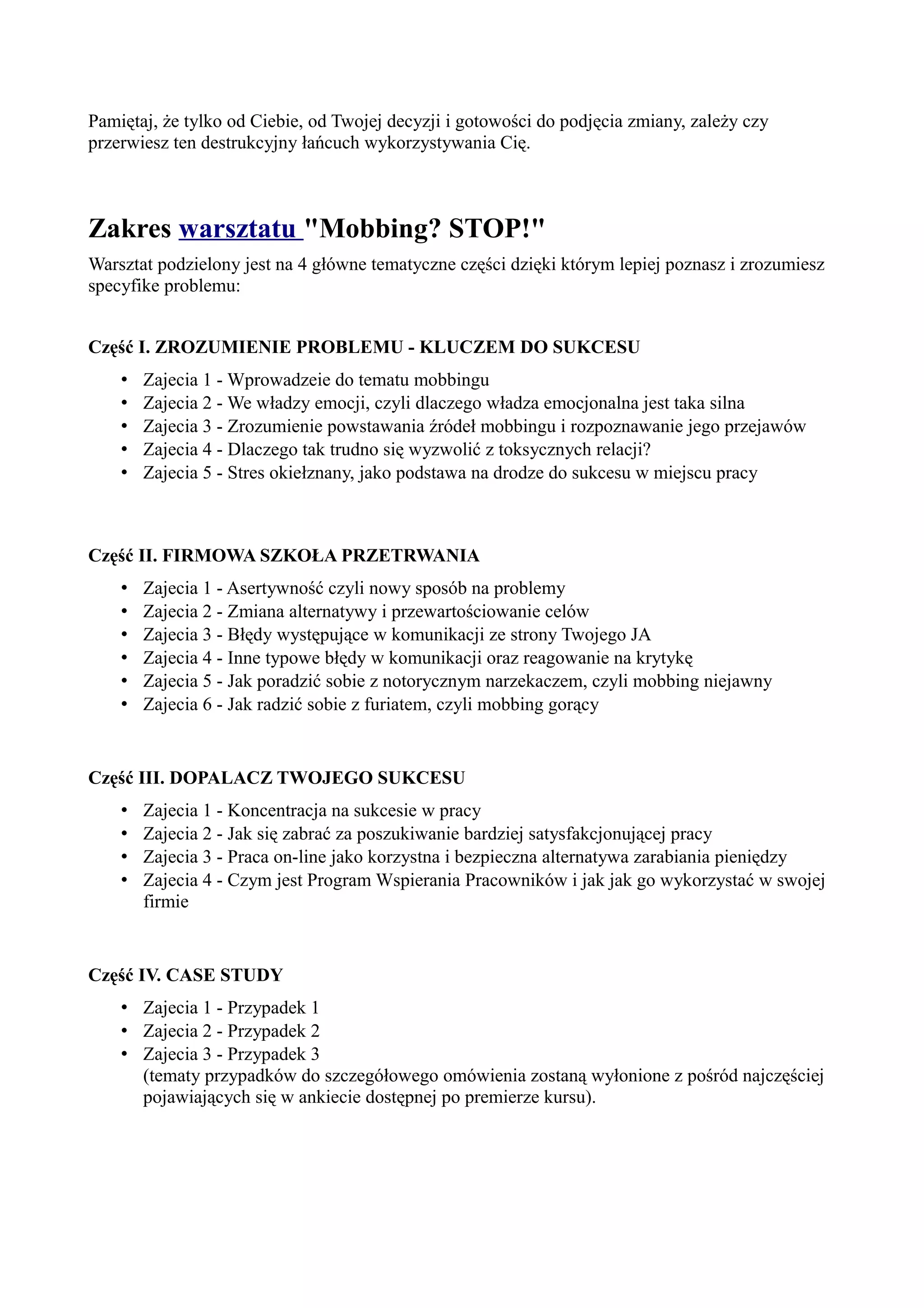 Jak uwolnić się od mobbingu w pracy | PDF