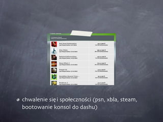 chwalenie się i społeczności (psn, xbla, steam, bootowanie konsol do dashu) 