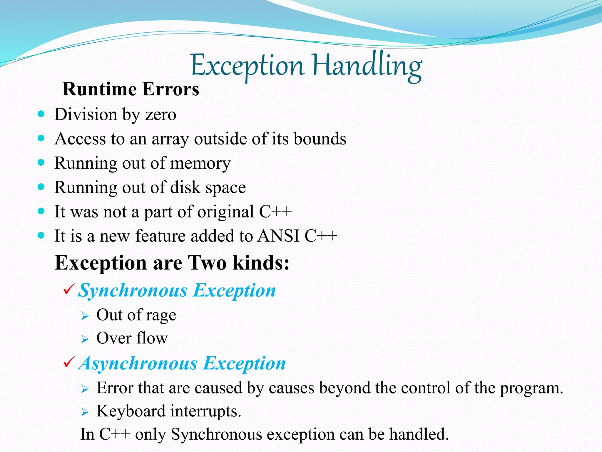 Exception Handling in Java | PPTX