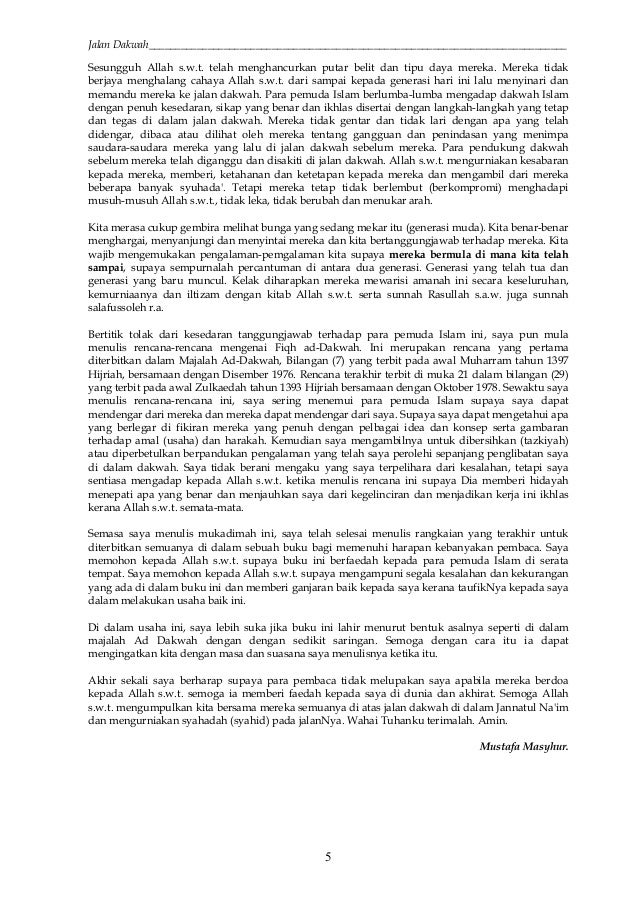Jalan Dakwah By Al Ustaz Mustafa Masyhur