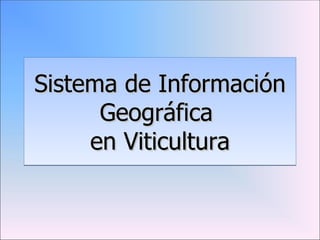 Sistema de Información Geográfica  en Viticultura 