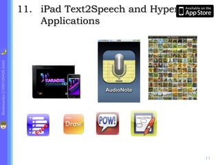 . iPad Text2Speech and HyperMedia Applications 