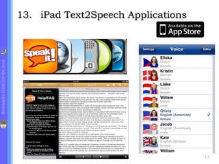 . iPad Text2Speech Applications  