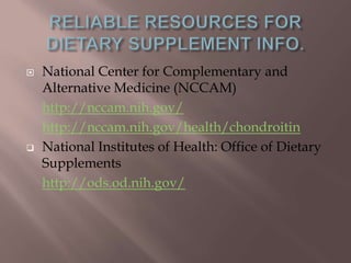 Glucosamine Chondroitin Sulfate Dietary Supplement for Osteoarthritis ...