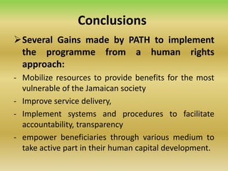 Jamaica – Programme of Advancement Through Health and Education (PATH ...