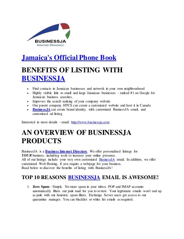 jamaicas official phone book phone directory listing