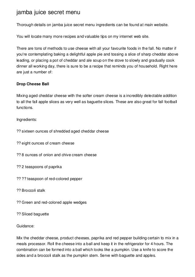 jamba juice secret menu