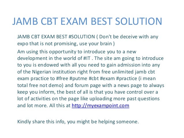 Jamb Cbt Exam Best Solution Delectable Exambest Jamb Cbt Exam Best Solution Delectable Exambest