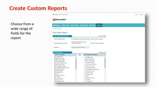 Create Custom Reports
Choose from a
wide range of
fields for the
report
 