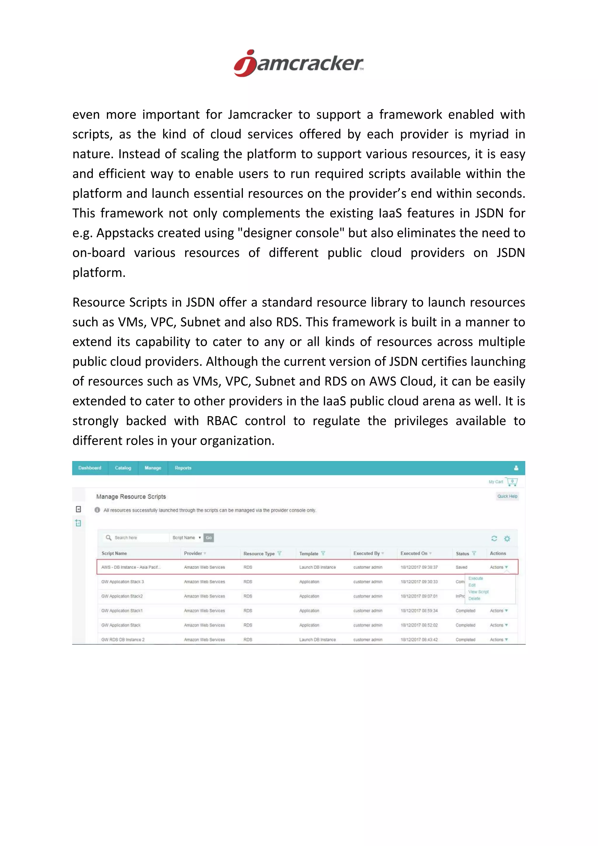 Jamcracker Cloud Management Platform Updates Devops Framework