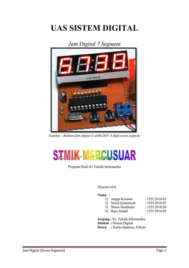 Jam digital 7 segment [Arduino] | PDF