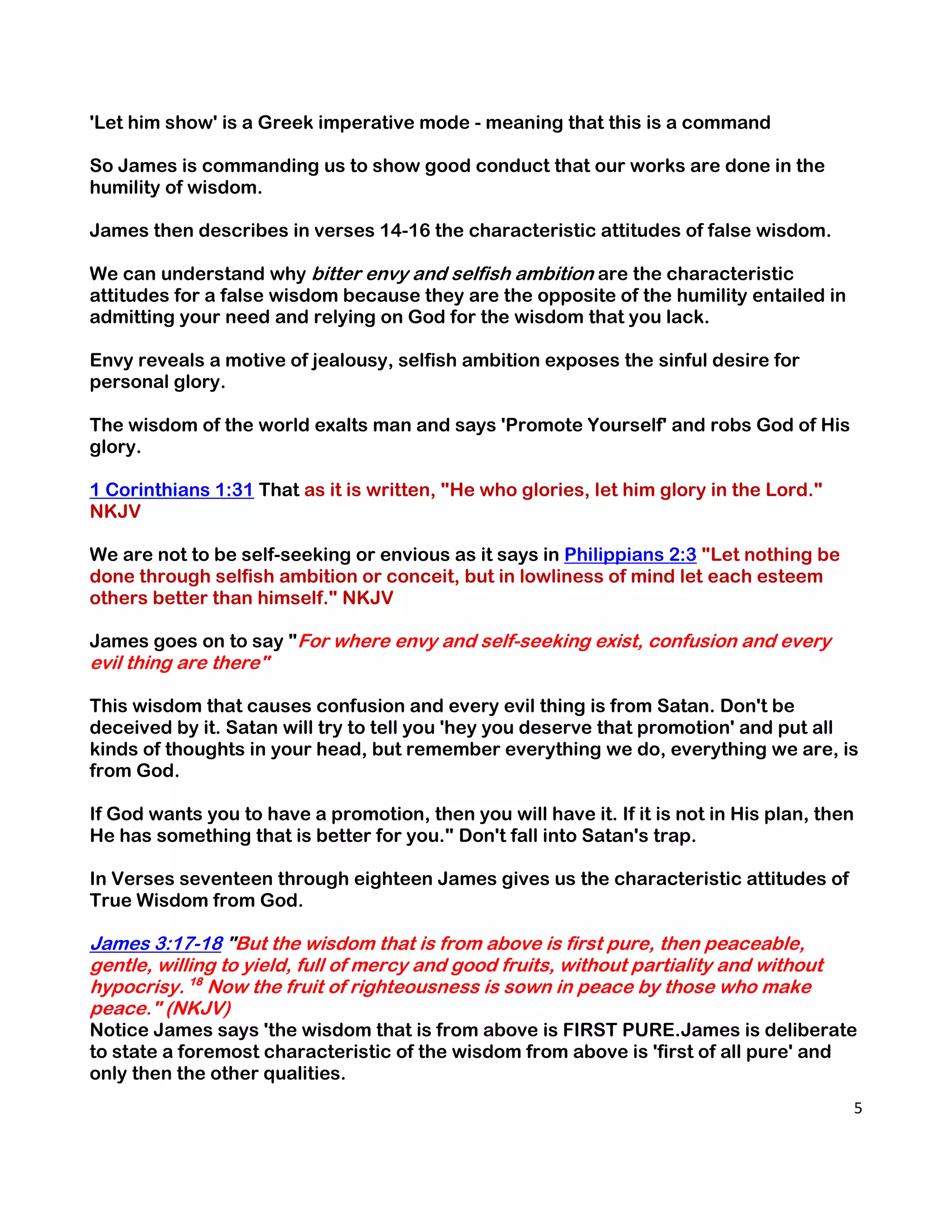 God's Wisdom vs Earthly Wisdom | PDF