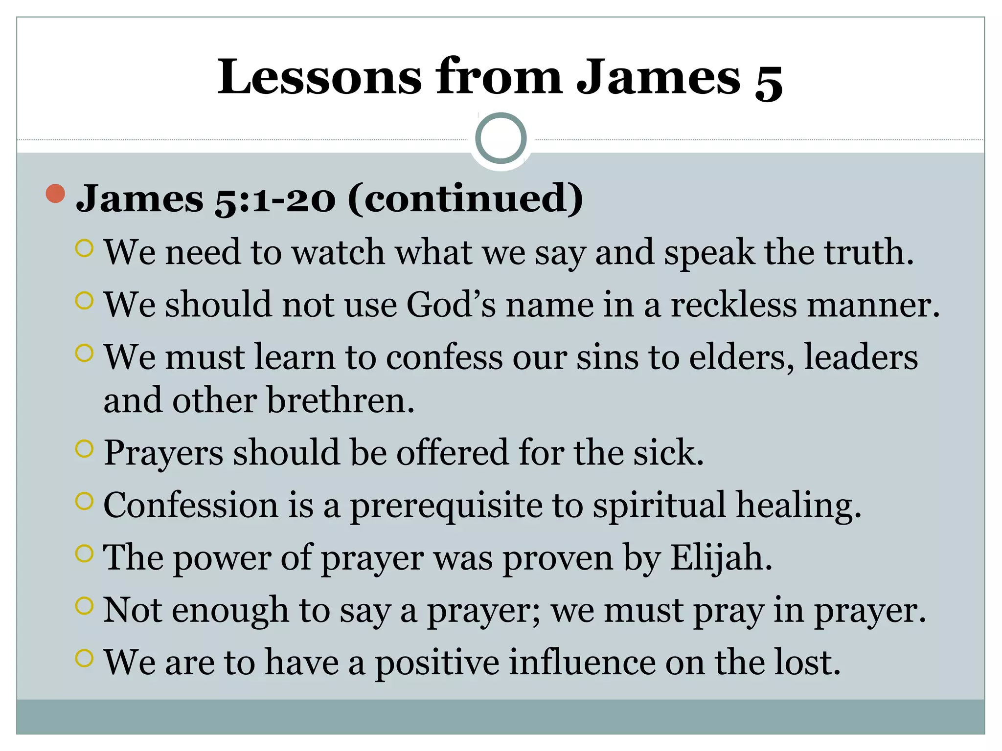 Lessons from James 5 - 3/23/2014 | PPT