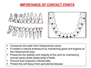 CONTACTS AND  CONTOURS IN DENTISTRY