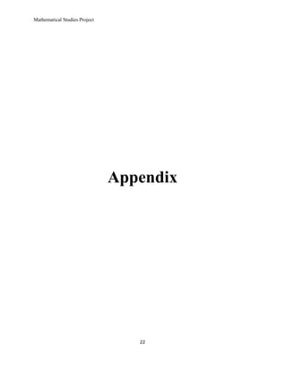 Mathematical Studies Project




                               Appendix




                                  22
 