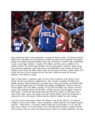Sixers: James Harden hasn't earned his max-extension yet