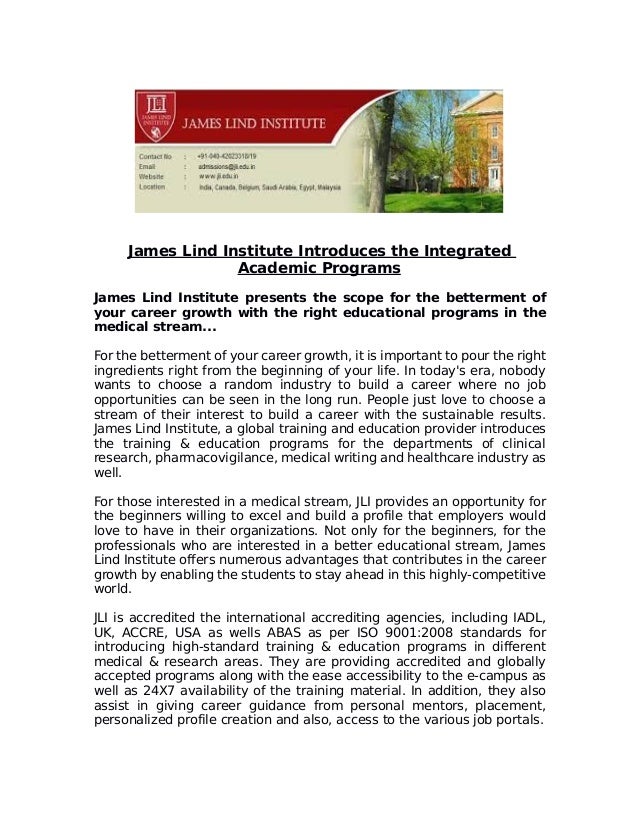 James lind institute introduces certificate program in clinical research