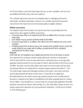James Okarimia - The New Margin Requirements For Non Centrally Cleared ...