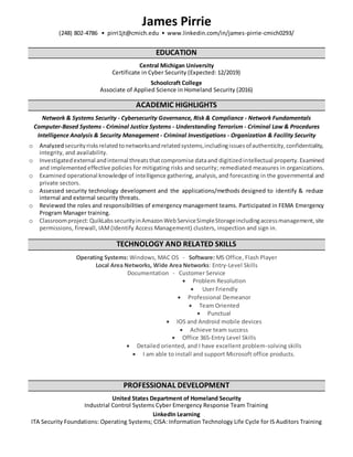 James pirrie resume 2019 | PDF