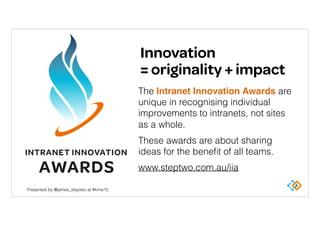 Intranet showcase: the 2015 Intranet Innovation Awards