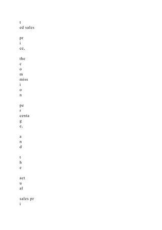 t
ed sales
pr
i
ce,
the
c
o
m
miss
i
o
n
pe
r
centa
g
e,
a
n
d
t
h
e
act
u
al
sales pr
i
 