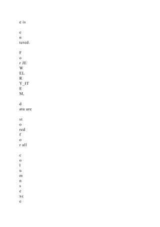 e is
e
n
tered.
F
o
r JE
W
EL
R
Y_IT
E
M,
d
ata are
st
o
red
f
o
r all
c
o
l
u
m
n
s
e
xc
e
 