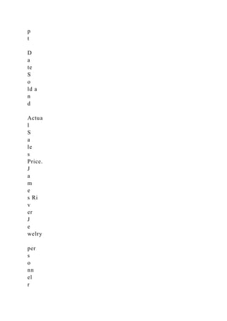 p
t
D
a
te
S
o
ld a
n
d
Actua
l
S
a
le
s
Price.
J
a
m
e
s Ri
v
er
J
e
welry
per
s
o
nn
el
r
 