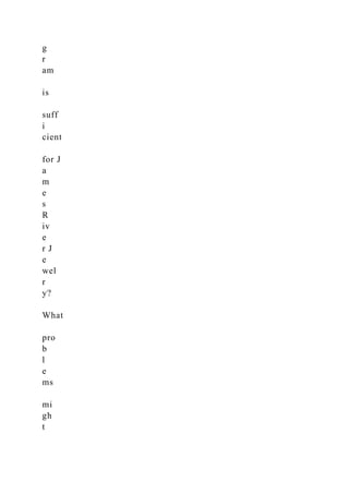 g
r
am
is
suff
i
cient
for J
a
m
e
s
R
iv
e
r J
e
wel
r
y?
What
pro
b
l
e
ms
mi
gh
t
 