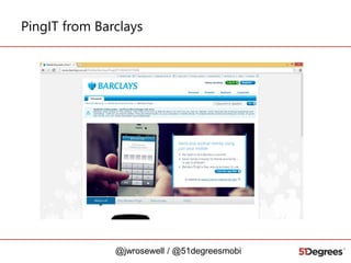 PingIT from Barclays

@jwrosewell / @51degreesmobi

 