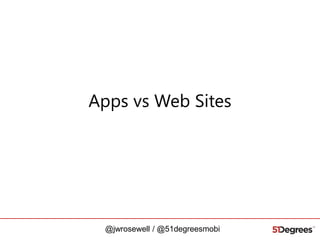 Apps vs Web Sites

@jwrosewell / @51degreesmobi

 