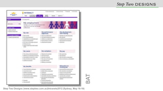 Step Two Designs (www.steptwo.com.au)Intranets2012 (Sydney, May 16-18)   BAT
 