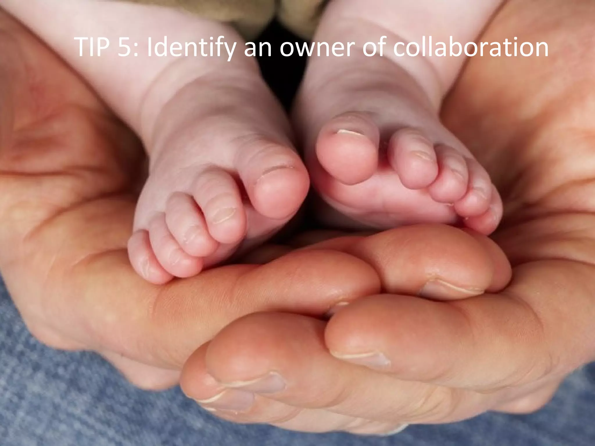 TIP 5: Identify an owner of collaboration 