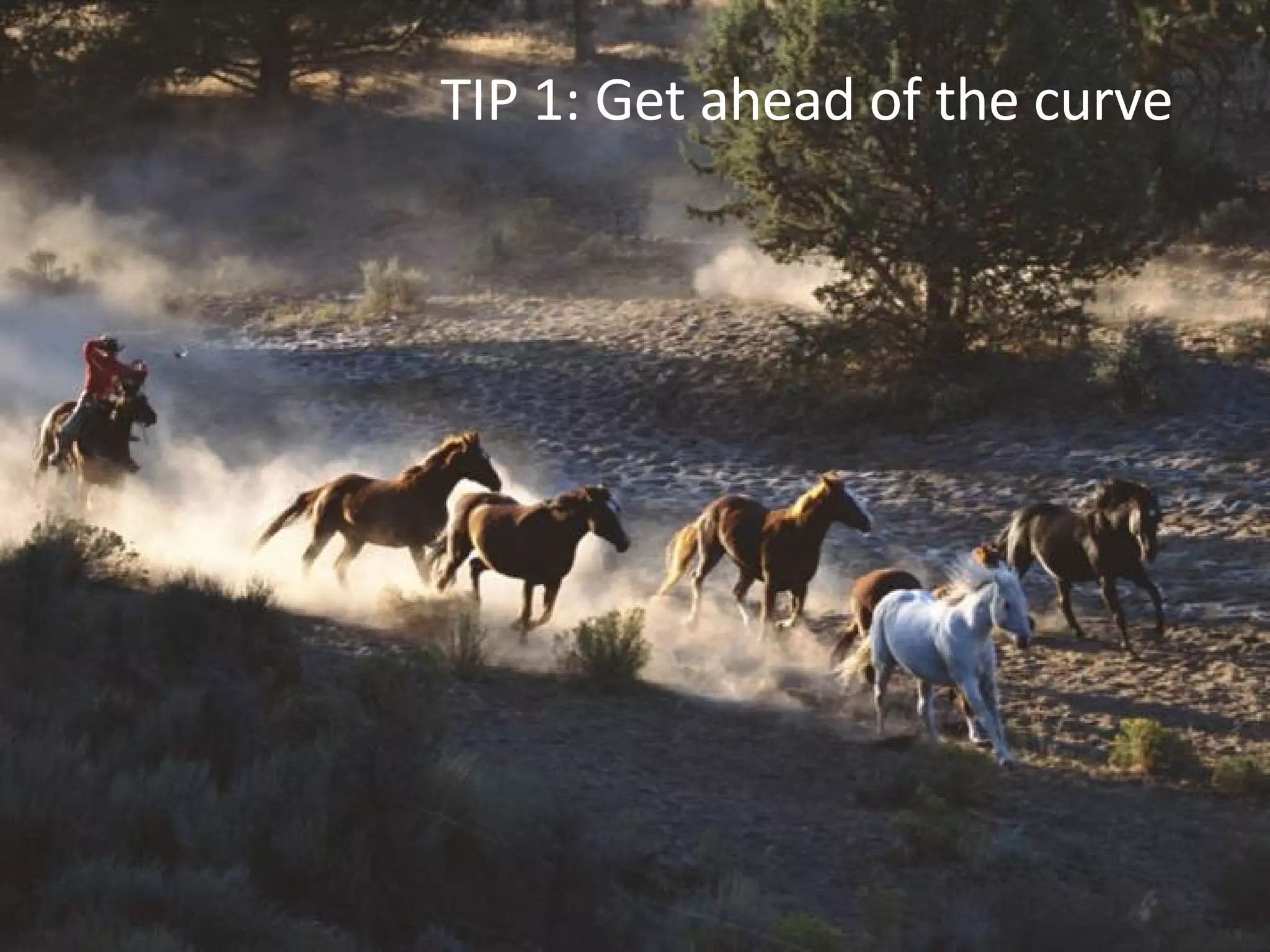 TIP 1: Get ahead of the curve 