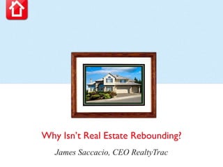 Why Isn’t Real Estate Rebounding? James Saccacio, CEO RealtyTrac 