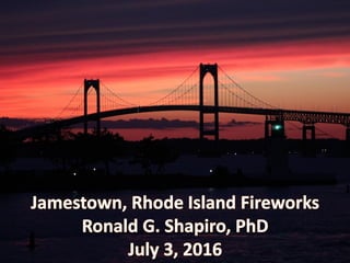 Jamestown Rhode Island Fireworks -- July 3, 2016