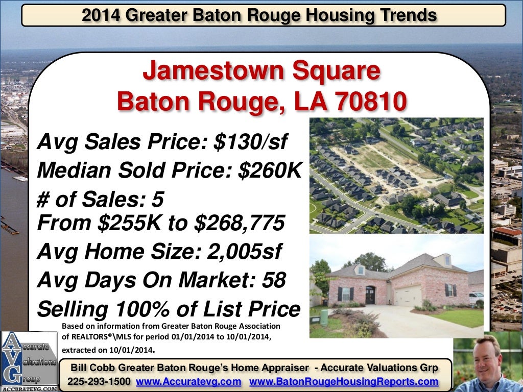 Jamestown Square Subdivision Baton Rouge LA 70810 Home Sales 2014