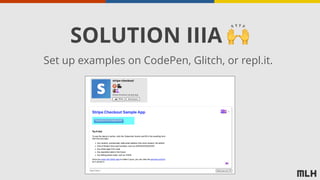 SOLUTION IIIA 🙌
Set up examples on CodePen, Glitch, or repl.it.
 
