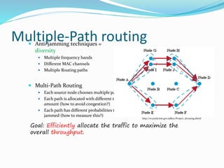 Jamming aware traffic allocation for multiple-path routing using ...