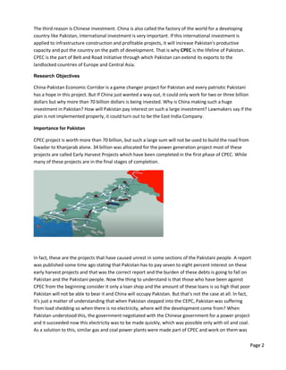 Impact of CPEC on Pakistan | PDF
