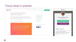 Focus areas in practice
 