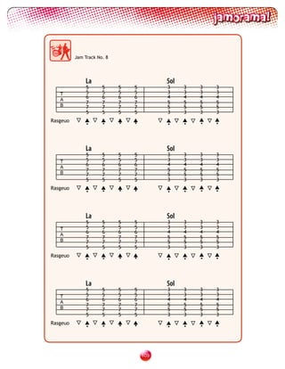 Jam Track No. 8




              La                          Sol
               5      5     5   5         3     3   3   3
   T           5      5     5   5         3     3   3   3
               6      6     6   6         4     4   4   4
   A
               7      7     7   7         5     5   5   5
   B           7      7     7   7         5     5   5   5
               5      5     5   5         3     3   3   3
Rasgeuo               •     •   •                   •   •
               •                          •     •




              La                          Sol
               5      5     5   5         3     3   3   3
   T           5      5     5   5         3     3   3   3
               6      6     6   6         4     4   4   4
   A
               7      7     7   7         5     5   5   5
   B           7      7     7   7         5     5   5   5
               5      5     5   5         3     3   3   3
Rasgeuo               •     •   •                   •   •
               •                          •     •




              La                          Sol
               5      5     5   5         3     3   3   3
   T           5      5     5   5         3     3   3   3
               6      6     6   6         4     4   4   4
   A
               7      7     7   7         5     5   5   5
   B           7      7     7   7         5     5   5   5
               5      5     5   5         3     3   3   3
Rasgeuo               •     •   •                   •   •
               •                          •     •




              La                          Sol
               5      5     5   5         3     3   3   3
   T           5      5     5   5         3     3   3   3
               6      6     6   6         4     4   4   4
   A
               7      7     7   7         5     5   5   5
   B           7      7     7   7         5     5   5   5
               5      5     5   5         3     3   3   3
Rasgeuo               •     •   •                   •   •
               •                          •     •




                                    10
 
