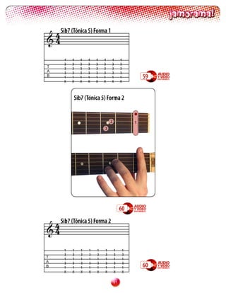 4 Sib7 (Tónica 5) Forma 1
4

       4   4   4   4   4   4   4        4
       3   3   3   3   3   3   3        3
T      3   3   3   3   3   3   3        3
A      3   3   3   3   3   3   3        3
B      1   1   1   1   1   1   1        1        59
       X   X   X   X   X   X   X        X



           Sib7 (Tónica 5) Forma 2


                               2             1
                           3




                                        60

 4 Sib7 (Tónica 5) Forma 2
4

       1   1   1   1   1   1       1     1
       3   3   3   3   3   3       3     3
T      1   1   1   1   1   1       1     1
A
B
       3
       1
           3
           1
               3
               1
                   3
                   1
                       3
                       1
                           3
                           1
                                   3
                                   1
                                         3
                                         1       60
       X   X   X   X   X   X       X     X

                                   1
 